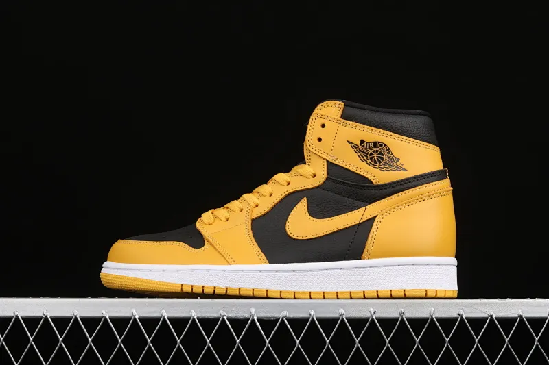 All categories Air Jordan Jordan series basketball shoes Air Jordan 1 High L version Air Jordan 1 High OG "Pollen" AJ1 Joe 1 black and yellow 555088-701